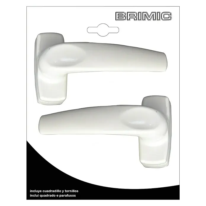 Micel Brimic Conjunto de picaporte 6802 - Aluminio, Blanco - Un paquete de manillas para ventanas BRIMIC blancas, perfectas para asegurar y mejorar la estética de las ventanas. Incluye accesorios.