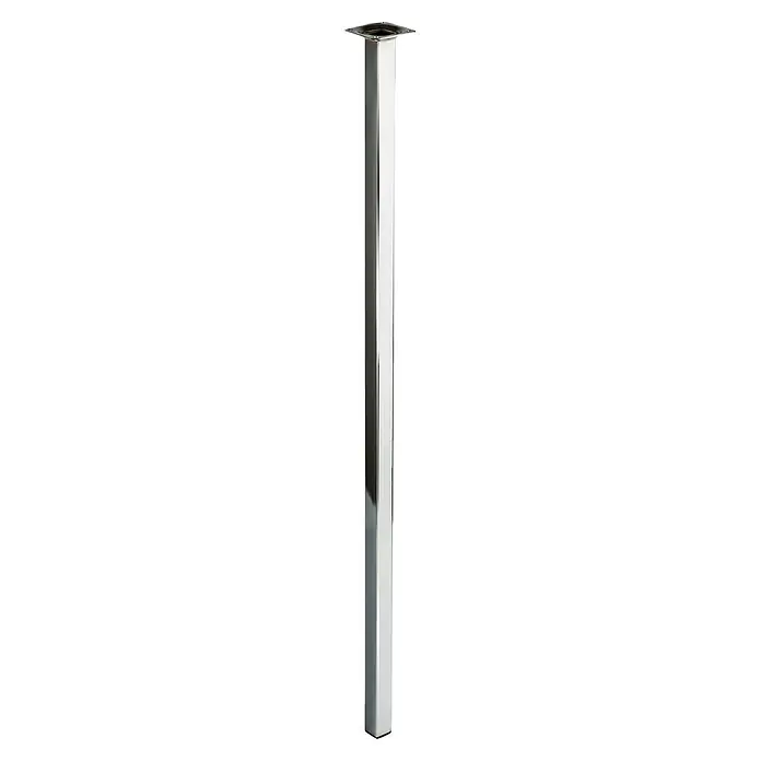Rei Möbelfuß - L x B x H: 25 x 25 x 800 mm, Stahl, Silber - Glänzendes, viereckiges Chrom-Tischbein, das sich ideal für moderne Möbeldesigns eignet und Stabilität mit Stil verbindet.