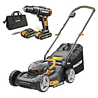 Worx PowerShare Akku-Rasenmäher-Set WG743E (40 V, 2 Akkus, 4 Ah, Schnittbreite: 40 cm)