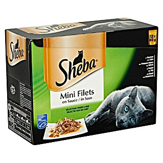 Sheba Natvoer voor katten Mini filets (85 g, Volledig voer)