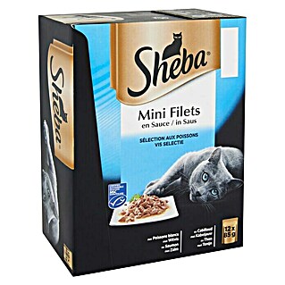 Sheba Natvoer voor katten Mini filets Vis (85 g, Volledig voer)