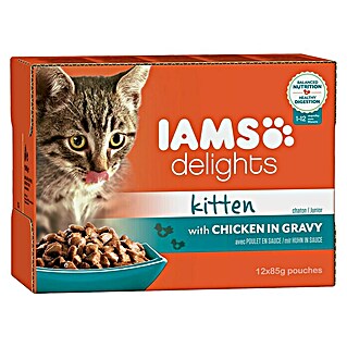 Iams Natvoer voor katten Delights Kitten (85 g, Volledig voer)