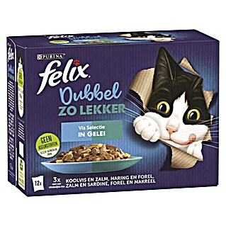 Felix Natvoer voor katten Dubbel Zo Lekker (85 g, Volledig voer)