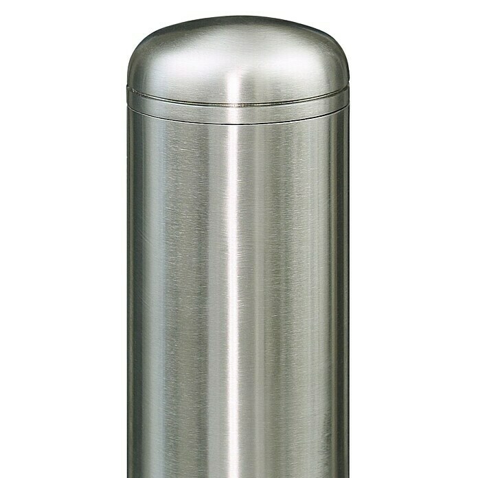 Postes de bloqueo (Altura sobre el suelo: 900 mm, Diámetro: 60 mm, Acero, cierre triangular, Tipo de montaje: Insertar, Blanco/Rojo)