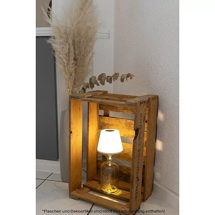 REV LED-Flaschenleuchte mit Akku Lamprusco - 2 W, Warmweiß, Ø x H: 11,5 x 13,8 cm, Weiß, Akkubetrieben - Stimmungsaufnahme