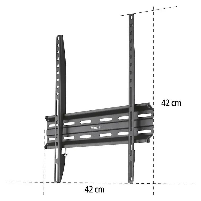 Hama TV-Wandhalterung starr - Passend für: Bildschirmdiagonale 32 - 65″, 81 - 165 cm, Belastbarkeit: 35 kg, Wandabstand: 2,3 cm - Hama TV-Wandhalterung, robust und einfach zu montieren, für Fernseher bis zu 42 Zoll, inklusive Befestigungsmaterial für eine sichere Installation.