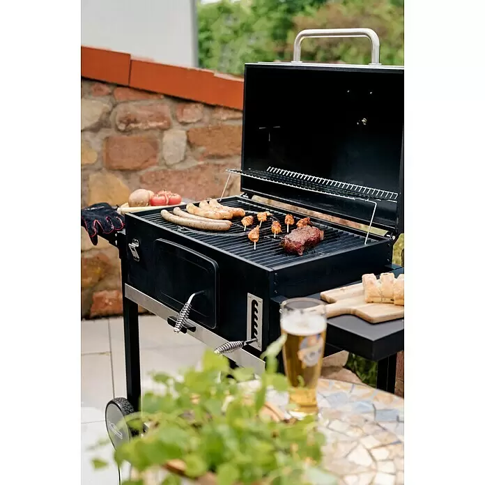 Kingstone KMS Holzkohlegrill Black Angus XXL - Grillfläche (B x T): 70 x 43,5 cm, Schwarz - Stimmungsaufnahme