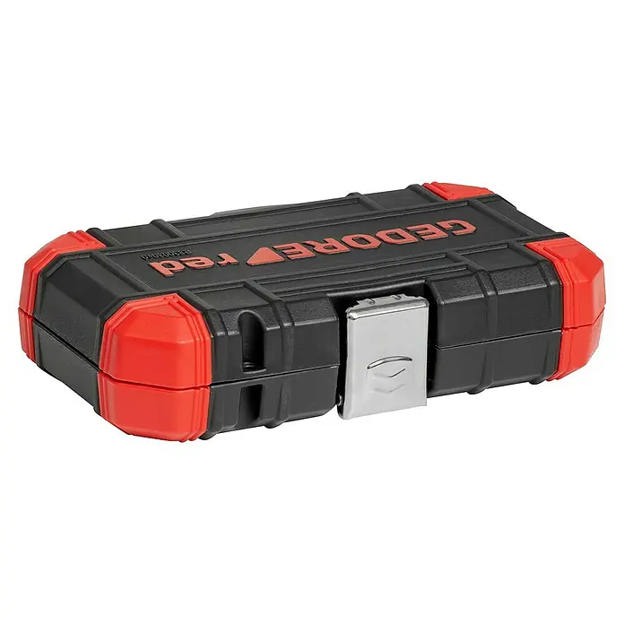 Gedore red Bit-Set - 40 -tlg. - Schwarze Gedore Red Werkzeugkiste mit roten Akzenten und silbernem Verschluss.