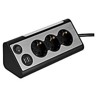 REV Napajalni razdelilnik Light Socket (Srebrne barve, Dolžina kabla: 1,4 m, IP20, S stikalom)