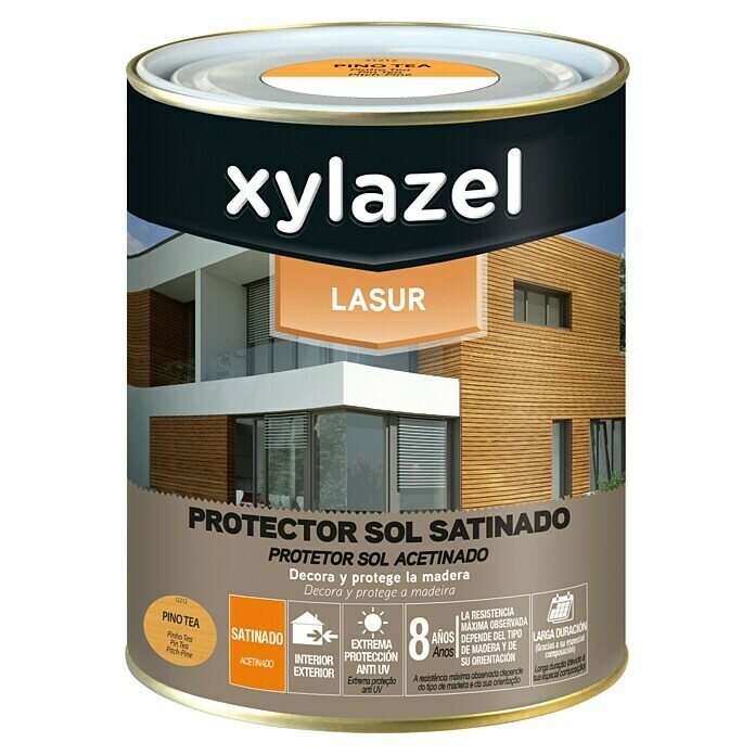 Xylazel Protección para madera lasur Sol (Pino TEA, 375 ml, Satinado)