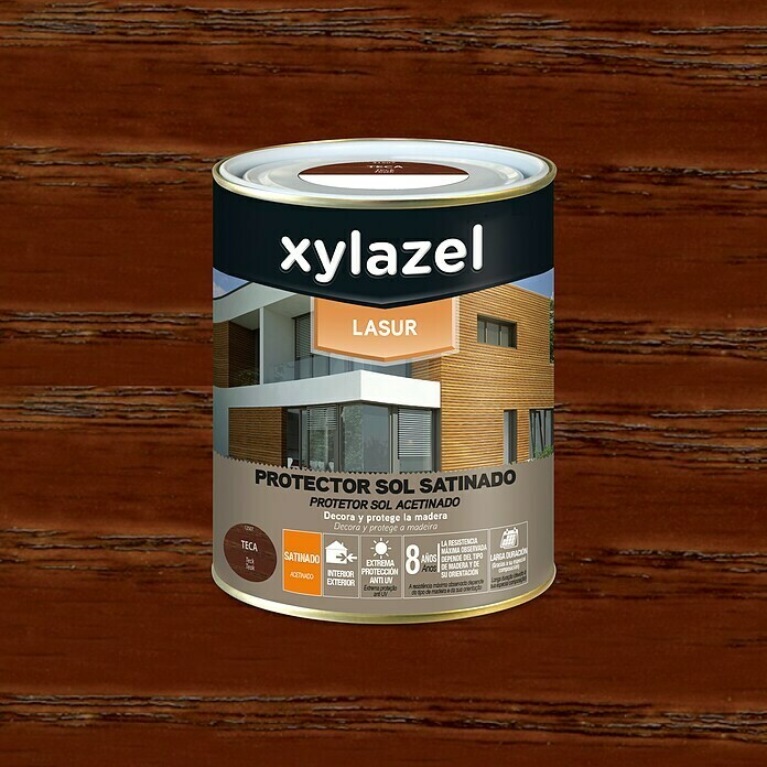 Xylazel Protección para madera lasur Sol (Teca, 2,5 l, Satinado)