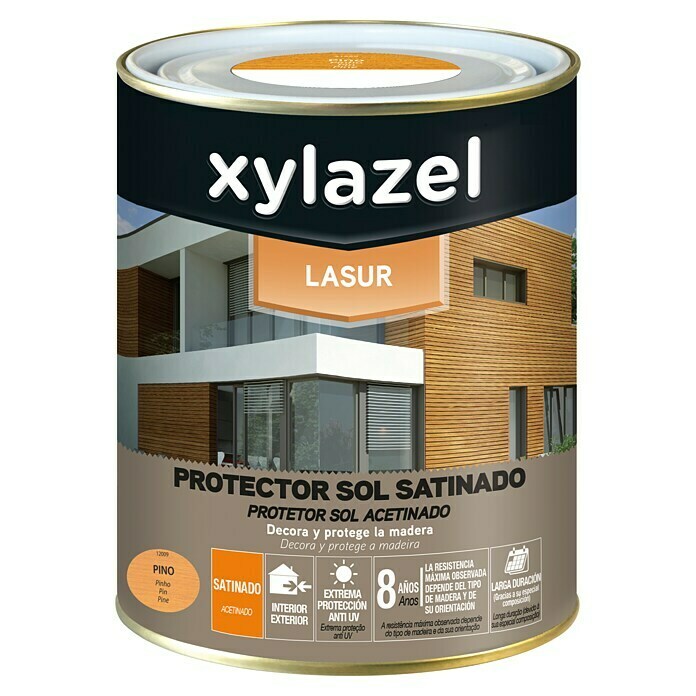 Xylazel Protección para madera lasur Sol (Pino, 375 ml, Satinado)