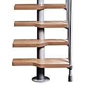 Atrium Raumspartreppe Mini Vertical (Farbton Metall: RAL 9006, Breite: 60 cm, Buche, Geschosshöhe: 222 cm - 300 cm) | BAUHAUS