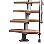 Atrium Raumspartreppe Mini (Farbton Metall: RAL 9006, Breite: 60 cm, Buche, Geschosshöhe: 222 cm - 300 cm) | BAUHAUS