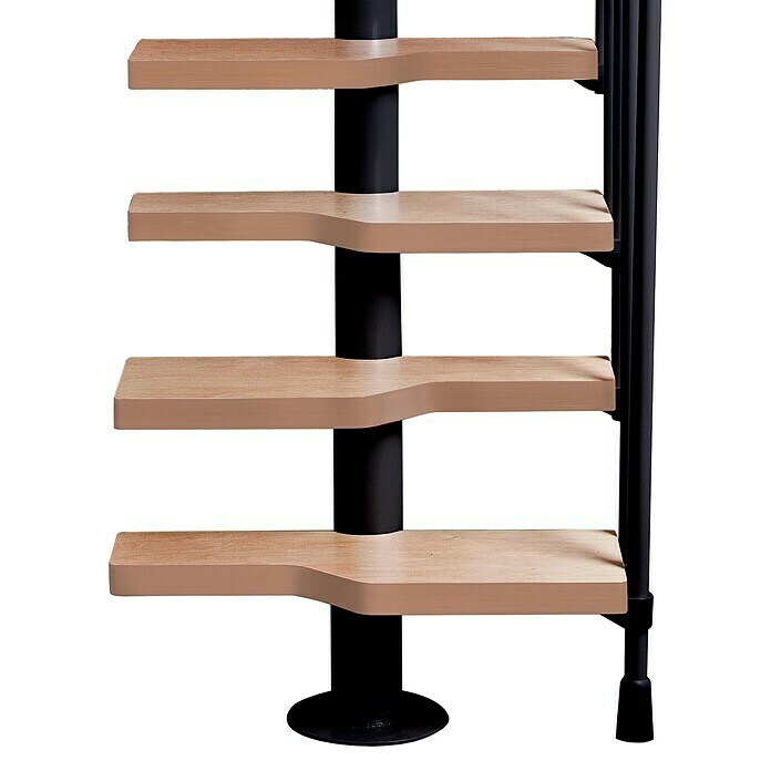 Atrium Raumspartreppe Mini Vertical (Farbton Metall: RAL 9005, Breite: 60 cm, Buche, Geschosshöhe: 222 cm - 300 cm) | BAUHAUS