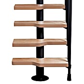 Atrium Raumspartreppe Mini Vertical (Farbton Metall: RAL 9005, Breite: 60 cm, Buche, Geschosshöhe: 222 cm - 300 cm) | BAUHAUS