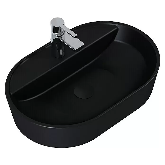 Inspira Ablaufventil - 1 ¼″, Black, Permanent geöffnet - Diagonale Ansicht