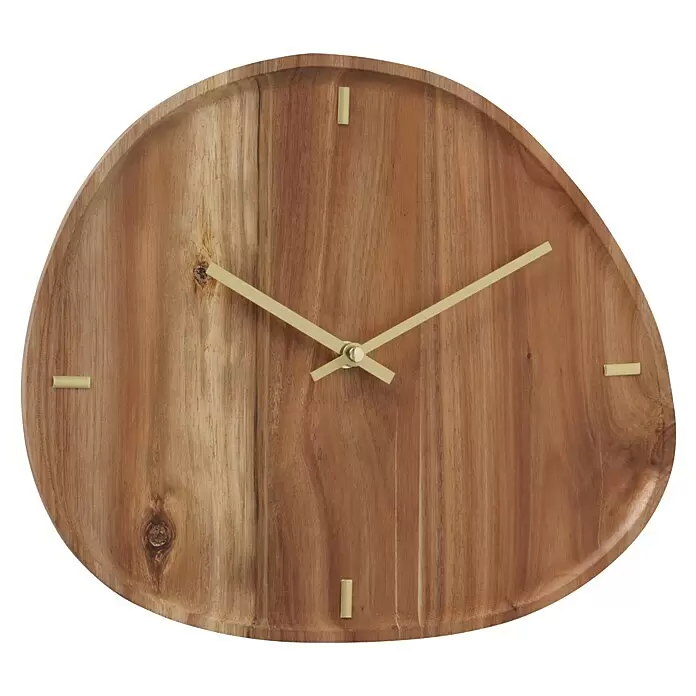 Wanduhr Marron - Durchmesser: 35 cm, Natur - Vorderansicht