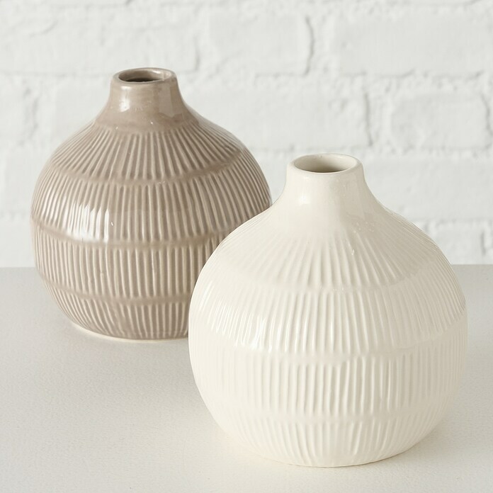 Vase Kaylee (Ø x H: 12 x 12 cm, Keramik, Beige) | BAUHAUS