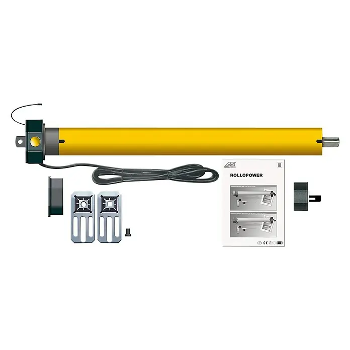 Schellenberg Motor tubular Mini Premium 6 - Fuerza de tracción: 15 kg - Kit de motor para persianas enrollables con accesorios. Incluye motor, fijaciones, adaptador y manual para una instalación sencilla.