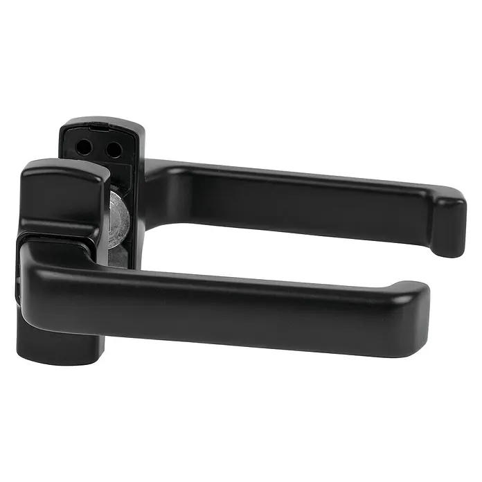 Manilla para ventana BL4456 - Aluminio, Negro - Manija de ventana negra de doble brazo para ventanas de doble acristalamiento.