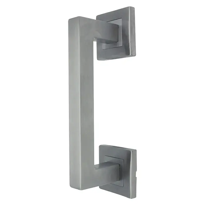 GDK Manillón MI-17060 - Acero inoxidable, Cuadrado - Manija de puerta cuadrada en acero inoxidable cepillado para puertas modernas. Diseño de alta calidad para una entrada elegante.