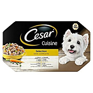 Cesar Natvoer voor honden Cuisine Saus Alu 4P (150 g, Volledig voer)