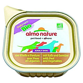 Almo Nature Natvoer voor honden Dmenu Bio Hond Kalf & Groente (100 g, Volledig voer)