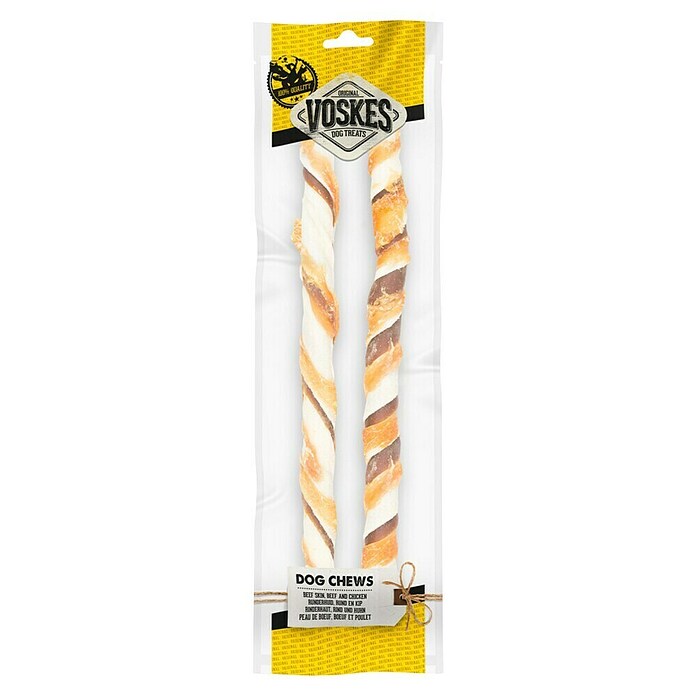 Voskes Hondensnack Stick Rund / Huid / Kip Groot (2 st.) | BAUHAUS