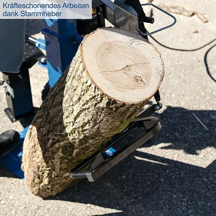 Scheppach Holzspalter Compact 10t 400V - 3.500 W, 10 t, Max. Spaltgutlänge: 106 cm - 750 mm - Der Stammheber erleichtert das kraftschonende Arbeiten mit dem Holzspalter. Er hebt schwere Stämme mühelos an und schont Ihren Rücken.