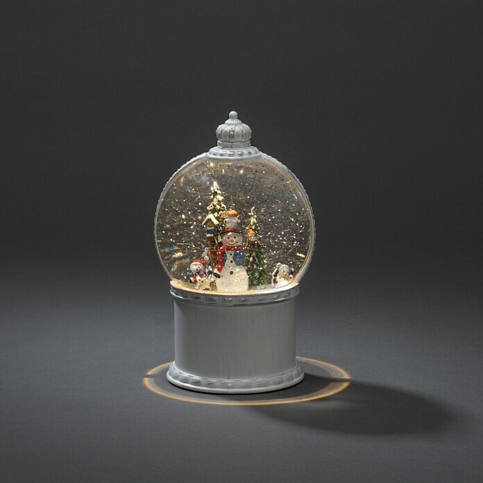 Konstsmide LED-Schneelaterne Schneemann mit Baum (Innen, Altweiß, 12,5 x 12,5 x 21 cm, Schneemann mit Christbaum, Batteriebetrieben) | BAUHAUS