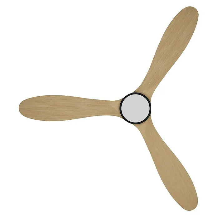 Arte confort Ventilador de techo Nata - Negro/Marrón, 132 cm, 35 W, Blanco neutro - Ventilador de techo de tres aspas con acabado en madera y luz central, perfecto para hogares modernos y confortables.