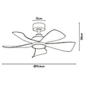 Arte confort Ventilador de techo Zoe (Blanco mate, 91,4 cm, 35 W, Blanco neutro) | BAUHAUS