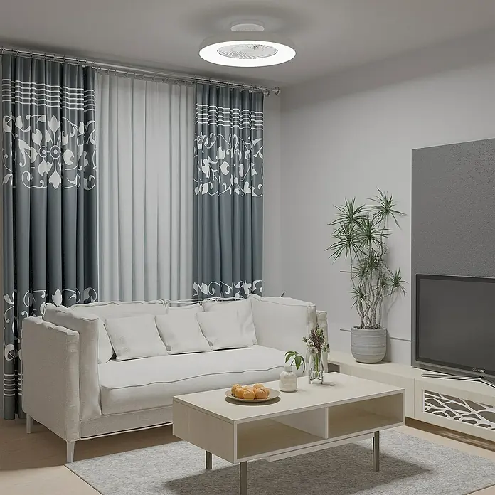 Arte confort Ventilador de techo Bianca - Blanco, 58,5 cm, 17 W, Blanco neutro - Lámpara de techo moderna con ventilador integrado. La lámpara proporciona luz brillante y garantiza una agradable circulación del aire.
