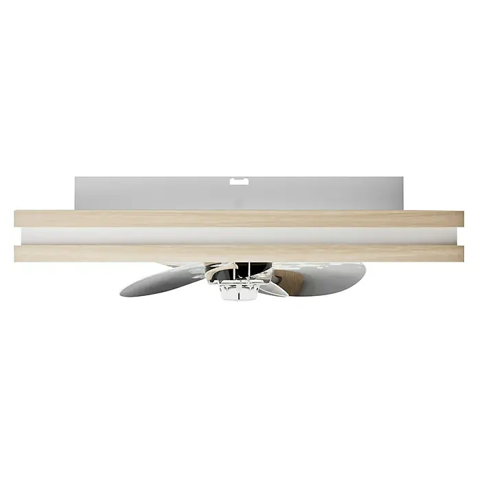 Arte confort Ventilador de techo Cris - Blanco/Madera, 50 cm, 17 W, Blanco neutro - Ventilador de techo con marco de madera e iluminación LED para un ambiente agradable, combinando estilo y funcionalidad.