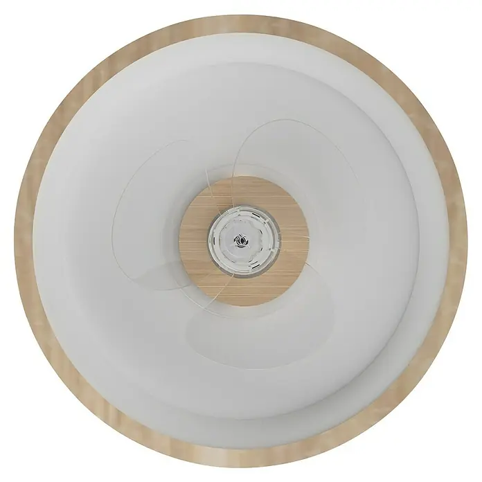 Arte confort Ventilador de techo Cris - Blanco/Madera, 50 cm, 17 W, Blanco neutro - Ventilador de techo con lámpara integrada, difusor blanco y aspecto de madera. El diseño moderno ofrece una iluminación y refrigeración agradables.