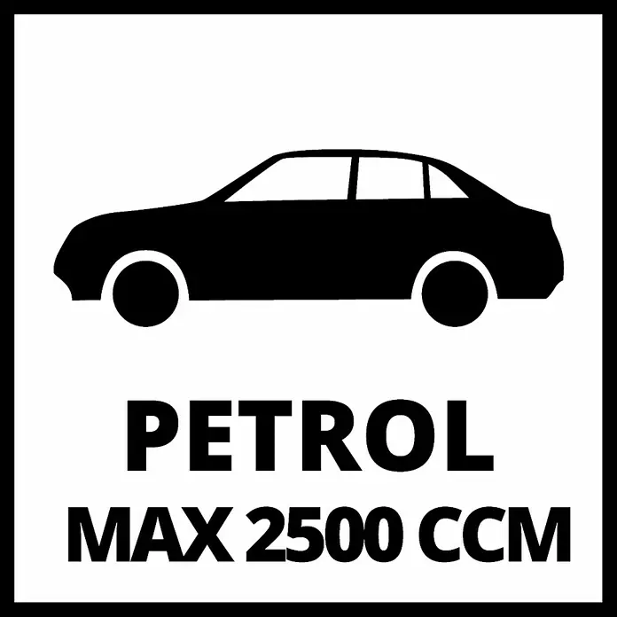 Einhell Pinzas para batería BT-BO 16/1 A - Pinzas de carga aisladas - Símbolo de coche de gasolina con un máximo de 2500 ccm, ideal para garajes o gasolineras para indicar restricciones de vehículos.