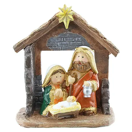 Geroma  Krippe Maria, Josef und Jesuskind im Stall