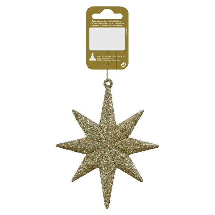 Geroma Christbaumschmuck Glitzerstern (10 x 10,5 x 20 cm, Champagner-Gold, Kunststoff, 1 Stk.) | BAUHAUS