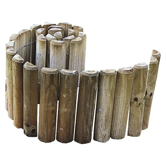 Cerland Bordura enrollable Siloux - L x An x Al: 180 x 5 x 30 cm, Madera - Valla de madera enrollada para macizos de jardín. Perfecto para bordear macizos de flores o como elemento decorativo en el jardín.