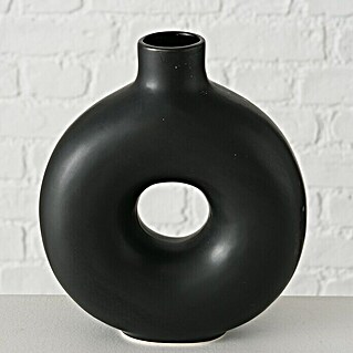 Vase Lanyo (Ø x H: 17 x 20 cm, Keramik, Schwarz)