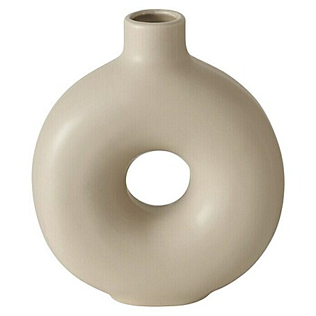 Vase Lanyo (Ø x H: 17 x 20 cm, Keramik, Beige)