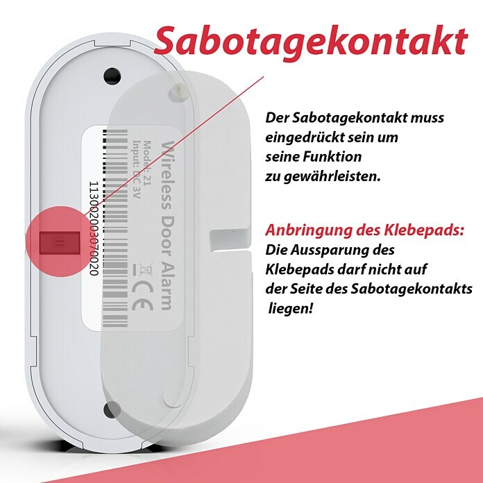 Safe2Home Fenstersensor SP310 (Passend für: Safe2Home Alarmanlage SP310, Reichweite ca.: 400 m (Freifeld))