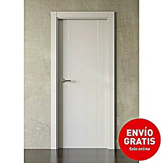 Pack puerta de interior Natal (62,5 x 203 cm, Derecha, Blanco lacado, Maciza aligerada)