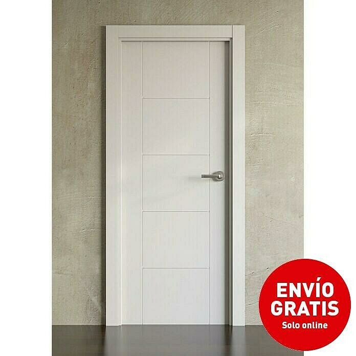 PortStylo Puerta interior Caracas (72,5 x 203 cm, Apertura: Izquierda, Blanco lacado, Maciza aligerada)