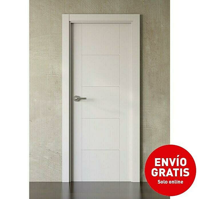 PortStylo Puerta interior Caracas (62,5 x 203 cm, Apertura: Derecha, Blanco lacado, Maciza aligerada)