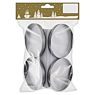 Teelichthalter 4er-Set (Metall, Silber)