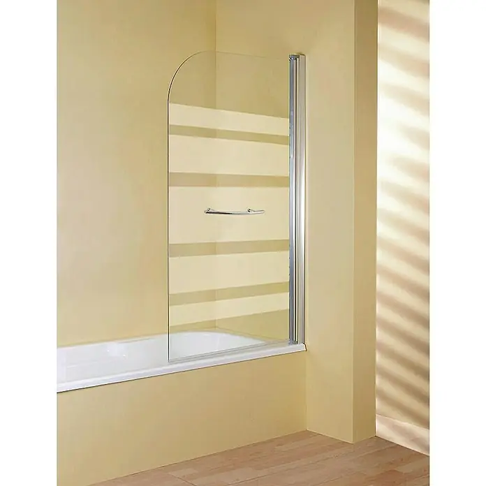 Mampara para bañera Isis cromo - An x Al: 85 x 140 cm, 1 ud., Plata brillo - Aquí tienes una mampara de ducha para bañera con un diseño moderno, ideal para cualquier baño.