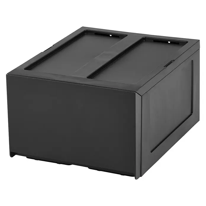 Schubladenbox Modular - L x B x H: 38 x 29 x 20,5 cm, Schwarz, Anzahl Schubladen: 1 Stk. - Schwarzer Kunststoff-Aufbewahrungsbehälter mit Deckel, ideal für die Organisation und Aufbewahrung verschiedener Gegenstände.