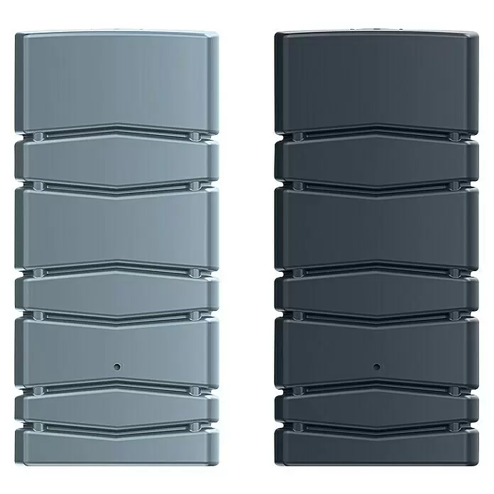 Regenspeicher Aqua Tower - L x B x H: 57,3 x 77,5 x 165 cm, 650 l, Hellgrau - Hell- und dunkelgraue Chevron-Laufplatten für Baufahrzeuge.
